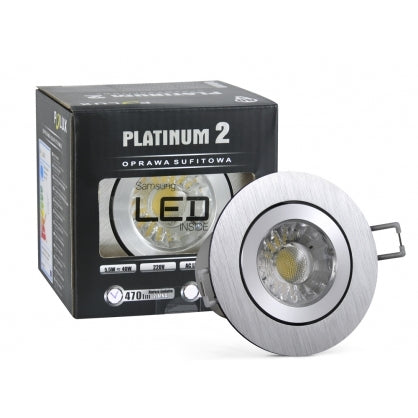 LED spot - compleet armatuur - RVS - rond geborsteld - koud wit LED spot - compleet armatuur - RVS - rond geborsteld - koud wit
